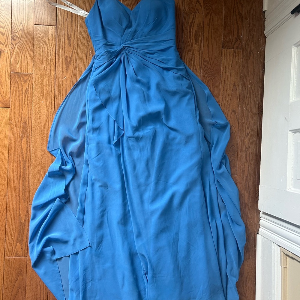 Elegant Bluejay bridesmaid dress